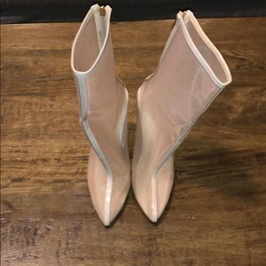 Sunni London Mesh and Acrylic Heels